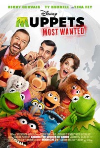 Muppets Most Wanted and and Ricky Gervais and Ty Burrell and Tina Fey and Christoph Waltz and Tom Hiddleston and Debby Ryan and Ray Liotta and Danny Trejo and Usher Raymond, Sean Combs and Celine Dion and Lady Gaga.