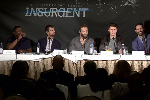 Mandeville Films EP Todd Lieberman on Insurgent junket panel at the Beverly Hills Four Seasons Hotel with co-producer Douglas Wick, Mekhi Phifer, Theo James, Jai Courtney & Ansel Elgort.