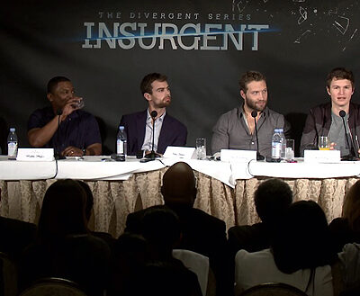 Mandeville Films EP Todd Lieberman on Insurgent junket panel at the Beverly Hills Four Seasons Hotel with co-producer Douglas Wick, Mekhi Phifer, Theo James, Jai Courtney & Ansel Elgort.