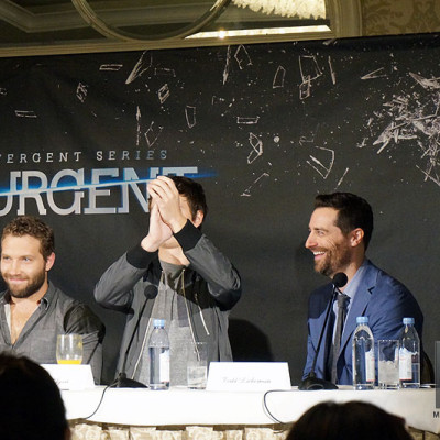 Mandeville Films EP Todd Lieberman on Insurgent junket panel at the Beverly Hills Four Seasons Hotel with co-producer Douglas Wick, Mekhi Phifer, Theo James, Jai Courtney & Ansel Elgort.